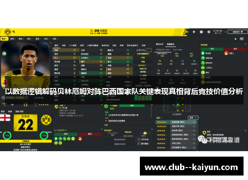 以数据逻辑解码贝林厄姆对阵巴西国家队关键表现真相背后竞技价值分析